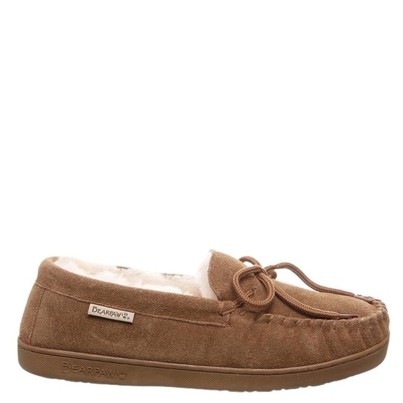 BEARPAW Moc II Wide Hickory Suede Slip On w Sheepskin Lining & Thick Comfy Sole - Picture 5 of 7